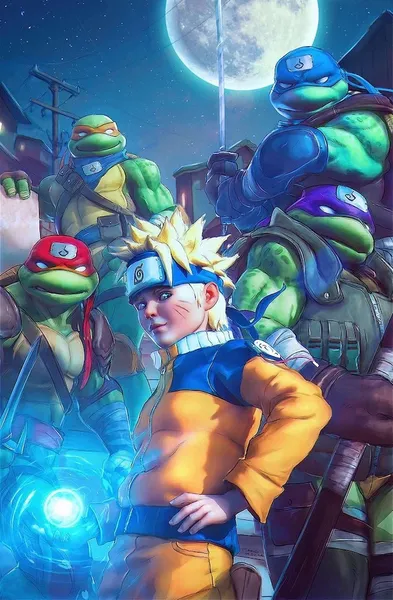 Teenage Mutant Ninja Turtles X Naruto #4 (Tiago Da Silva Virgin "Night" Exclusive Variant)