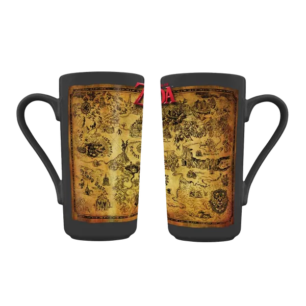 Legend Of Zelda: Grande Mug: Black & Gold Map